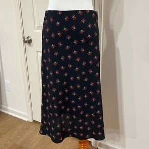 Aeropostale Black Maxi Skirt with Red Floral Design